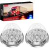 Nilight 34 LED Dual Face Watermelon Light 2PCS Amber and Red Clear Lens Auxiliary Side Marker Clearance Turn signal Brake Pedestal Lights IP68 Waterproof for Trailer Semi Trucks Pickup Camper RV(Red Blue)
