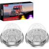Nilight 34 LED Dual Face Watermelon Light 2PCS Amber and Red Clear Lens Auxiliary Side Marker Clearance Turn signal Brake Pedestal Lights IP68 Waterproof for Trailer Semi Trucks Pickup Camper RV(Amber Purple)