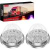 Nilight 34 LED Dual Face Watermelon Light 2PCS Amber and Red Clear Lens Auxiliary Side Marker Clearance Turn signal Brake Pedestal Lights IP68 Waterproof for Trailer Semi Trucks Pickup Camper RV(Red Purple)
