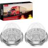 Nilight 34 LED Dual Face Watermelon Light 2PCS Amber and Red Clear Lens Auxiliary Side Marker Clearance Turn signal Brake Pedestal Lights IP68 Waterproof for Trailer Semi Trucks Pickup Camper RV(Red Amber)