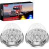 Nilight 34 LED Dual Face Watermelon Light 2PCS Amber and Red Clear Lens Auxiliary Side Marker Clearance Turn signal Brake Pedestal Lights IP68 Waterproof for Trailer Semi Trucks Pickup Camper RV(Amber Blue)