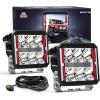 Nilight 4 Inch LED Pod Lights Heated Lens with DRL 60 W Square Super Spot w/ 16AWG Wiring Harness Kit Offroad Anti Freeze Function Work Light for Truck UTV ATV SUV Jeep(4 Inch Heated Lens LED Pod with White DRL)