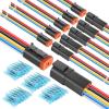 Nilight 4 Pin DT Connectors 16AWG 6 Kits Male Female Electrical Connector Waterproof Plug and Play w/Heat Shrink Butt Terminals for Automotive Cars Truck Motorcycle Marine Boats