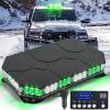 Nilight 42 LED Roof Top Strobe Lights Hazard Emergency Safety Warning Flashing Light Bar w/Control Panel Magnetic Mount 12V 24V Car Truck Tractor Snow Plow Construction Vehicles(Green White)