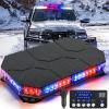 Nilight 42 LED Roof Top Strobe Lights Hazard Emergency Safety Warning Flashing Light Bar w/Control Panel Magnetic Mount 12V 24V Car Truck Tractor Snow Plow Construction Vehicles(Red Blue)