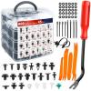 Nilight 845Pcs Car Push Retainer Clips Auto Fasteners Assortment 24 Most Popular Sizes Nylon Bumper Fender Rivets with 10 Cable Ties and Fasteners Remover for GM Ford Lexus Honda Chrysler Mazda(845Pcs Clips + Remover)