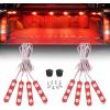Nilight 8PCS Truck Pickup Bed Light 24LED Red Cargo Rock Lighting Kits with Switch for Van Off-Road Under Car Side Marker Foot Wells Rail