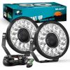 Nilight 9 Inch LED Offroad Driving Lights with DRL 2 PCS 160 W Round Hyper Spot Beam Offroad Light w/ 12 AWG DT Connector Wiring Harness Kit for Jeep Truck ATV UTV SUV(Led Pods +Wiring Kit)