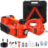 Nilight Electric Car Jack 3 Ton 6600LBS Floor Jack Kit Automatic 12V Electric Scissor Lift Jack Portable Repair Tool with Remote Control Double Jack Pads for Car Tire Change Replacement, Orange Red(5 T w Impact Wrench)