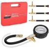 Nilight Fuel Injection Pressure Tester Kit, 0-140 PSI Fuel Pressure Gauge Master Automotive Test Tool for Most Car Truck Motorcycle SUV ATV RV(Basic A)