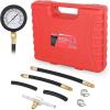 Nilight Fuel Injection Pressure Tester Kit, 0-140 PSI Fuel Pressure Gauge Master Automotive Test Tool for Most Car Truck Motorcycle SUV ATV RV(Basic B)