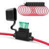 Nilight GA0004 5Pack 12AWG Inline Wiring Harness 12 Gauge ATC/ATO Automotive Holder with 30A Fuse Blade Standard Plug Socket-5 Pack, 2 Years Warranty(10Pcs 14AWG Fuse Holder)