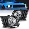 Nilight Headlight Assembly Compatible with 2005 2006 2007 2008 2009 Ford Mustang Headlamps Replacement Black Housing Clear Reflector Upgraded clear Lens Driver and Passenger Side(Black Housing + Clear Reflector)