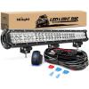 Nilight LED Light Bar 25Inch 162W Spot Flood Combo Off Road 12V 5Pin Rocker Switch Wiring Harness Kit, 2 Years Warranty (ZH081)
