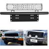 Nilight Led Light Bar Mounting Bracket Front License Plate Frame Bracket License Plate Mounting Bracket Holder For Off-Road Lights Led Work Lamps Lighting Bars,Silver, 2 Years Warranty(Black)