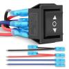 Nilight Momentary Rocker Switch (ON)-Off-(ON) Toggle Switches DPDT 7Pin 12V 24V on Off on LED Switch for Cars Trucks Caravans Boats Winch Pump with Jumper Wire(Polarity Reverse Switch)