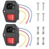 Nilight Momentary Rocker Switch (ON)-Off-(ON) Toggle Switches DPDT 7Pin 12V 24V on Off on LED Switch for Cars Trucks Caravans Boats Winch Pump with Jumper Wire(2Pcs Switch Power Socket)