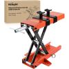 Nilight Motorcycle Lift Jack 1100 LBS Scissor Jack Stand Lift from 3.4″ to 14.2″ with Wide Deck Crank Handle Steel Scissor Hoist Garage Repair Lifter Table Jacks for Motorcycles ATV Dirt Bike, Red(Orange w Saddle Safety Pin)