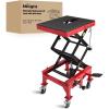 Nilight Motorcycle Lift Jack 1100 LBS Scissor Jack Stand Lift from 3.4″ to 14.2″ with Wide Deck Crank Handle Steel Scissor Hoist Garage Repair Lifter Table Jacks for Motorcycles ATV Dirt Bike, Red(Red Hydraulic Lift Table)