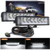 Nilight Side Shooter LED Pods with DRL 6.5 Inch 2089LM Spot Flood Combo Light Bar w/ 16AWG Wiring Kit for Fog Driving Auxiliary Lamp on Truck ATV UTV Jeep(6.5 Inch sideshooter light w/ white DRL)