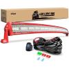 Nilight ZH408 52Inch 783W Curved Triple Row Flood Spot Combo Beam Led Bar 78000LM Driving Lights with 12AWG Heavy Duty 12V 5Pin Rocker Switch Wiring Harness Kit-1 Lead,waterproof(50inch Light Bar Red Shell)