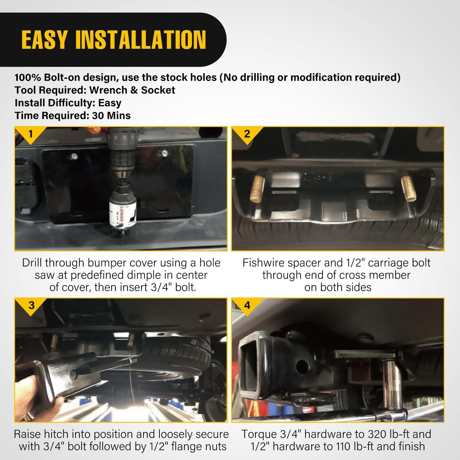 imageNilight 2 Inch Rear Trailer Hitch Receiver Class 3 Tow Towing Hitch ampamp Cover Kit for Dodge Ram 1500 2019 2020 2021 2022 2023 2024 with Hitch CoverFor Gladiator JT 20192025 Tow Hitch