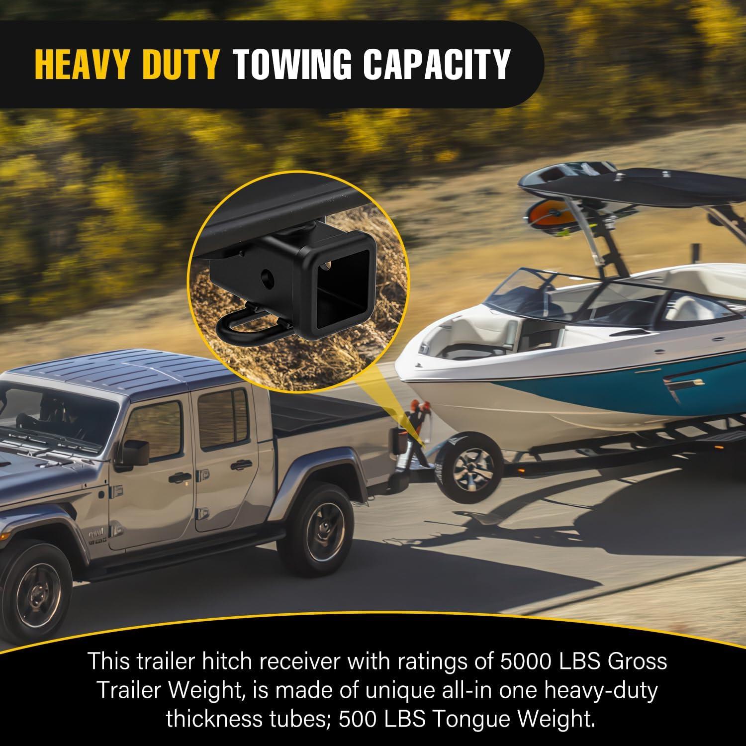 imageNilight 2 Inch Rear Trailer Hitch Receiver Class 3 Tow Towing Hitch ampamp Cover Kit for Dodge Ram 1500 2019 2020 2021 2022 2023 2024 with Hitch CoverFor Gladiator JT 20192025 Tow Hitch