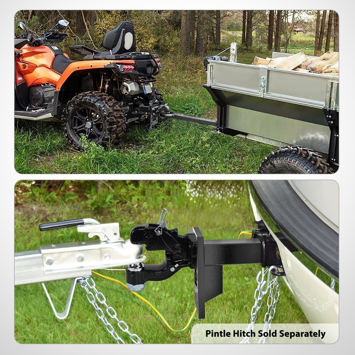 imageNilight 3Position Pintle Hook Mount for 2quot Hitch Receiver Solid Steel MGTW 14000 lbs 9Inch Length Black Pintle Hook Hitch Mounting Plate3 Position Pintle Hook Mount