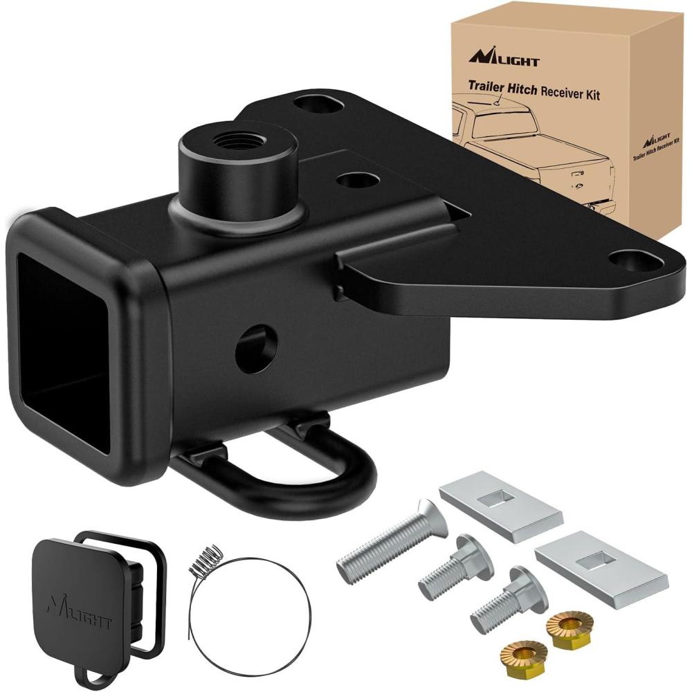 imageNilight 2 Inch Rear Trailer Hitch Receiver Class 3 Tow Towing Hitch ampamp Cover Kit for Dodge Ram 1500 2019 2020 2021 2022 2023 2024 with Hitch CoverFor Gladiator JT 20192025 Tow Hitch