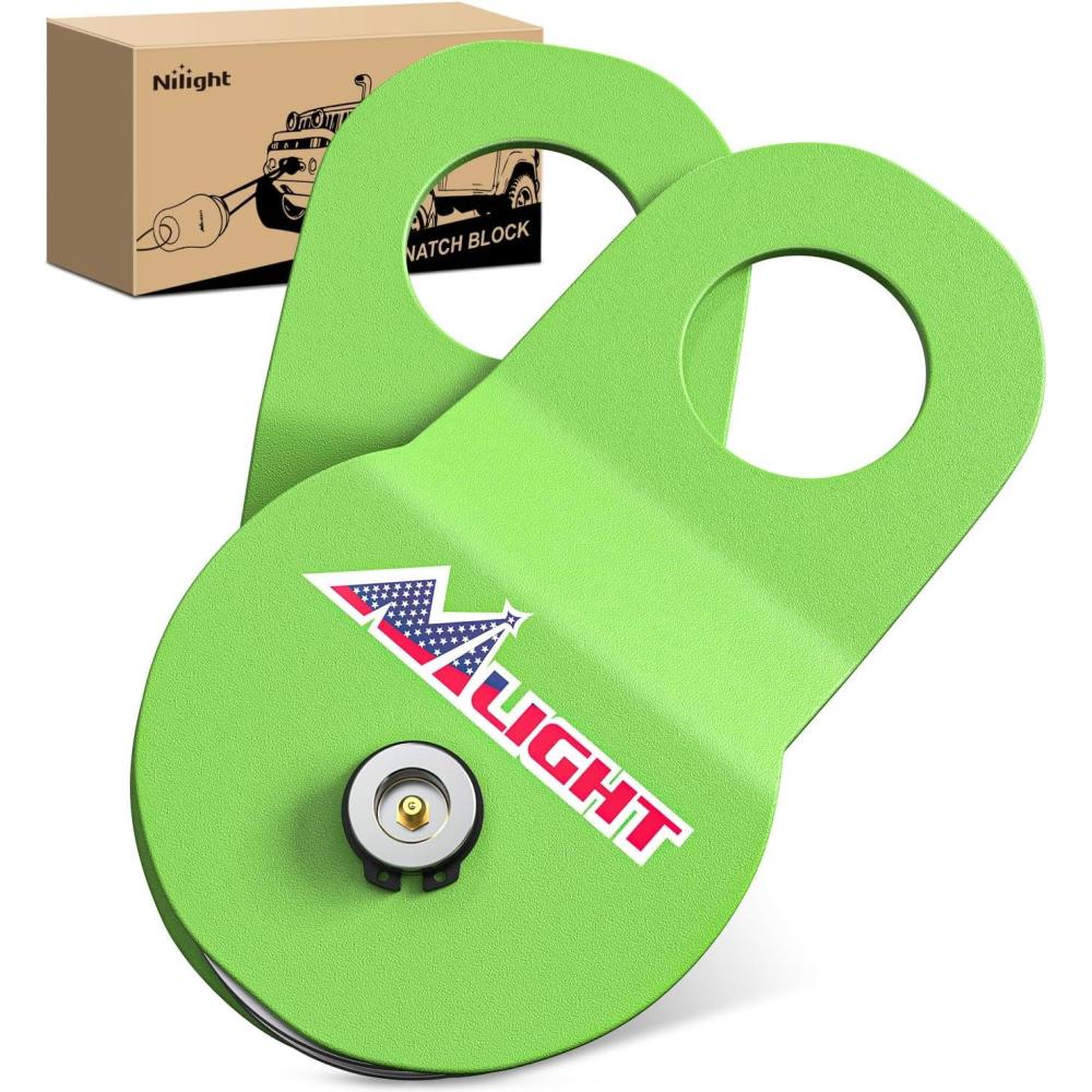 imageNilight 8 Ton Winch Snatch Block Towing Pulley Blocks 17000 LBS Capacity Green Winch Hook Accessories Heavy Duty Offroad Recovery Accessory for Truck Tractor ATV ampamp UTV