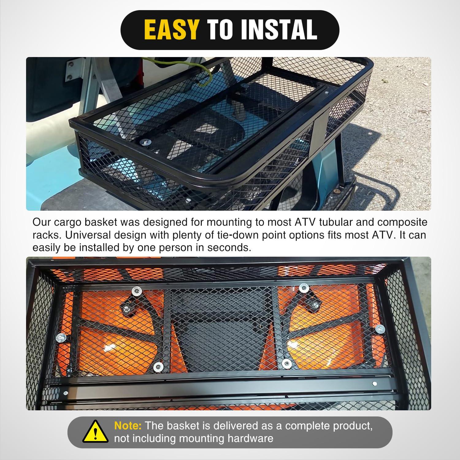 imageNilight ATV Front Cargo Basket 17quot W x 36quot L x 63quot H Racks and Baskets with Steel Mesh Frame Heavy Duty ATV Storage Cargo Box Attachments for Luggage Carrier