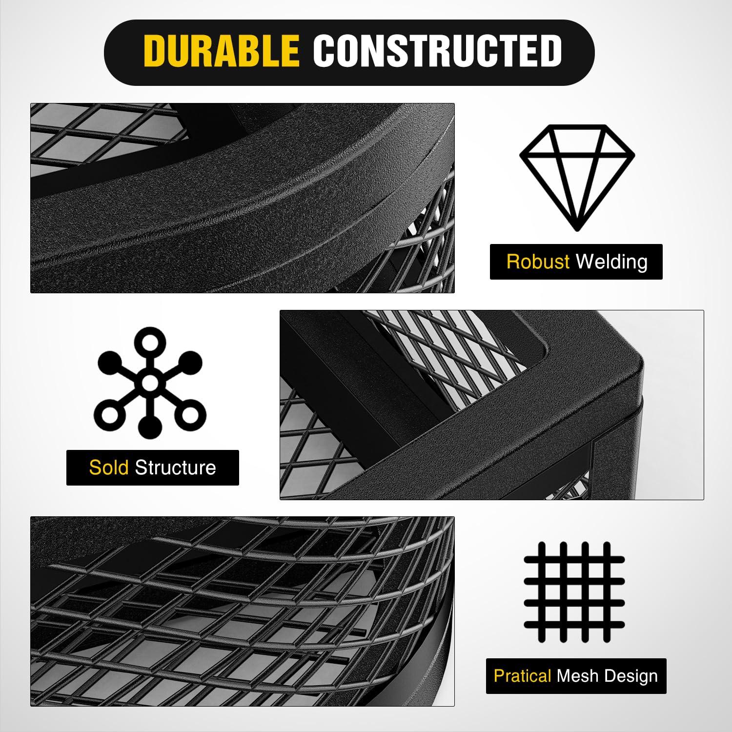 imageNilight ATV Front Cargo Basket 17quot W x 36quot L x 63quot H Racks and Baskets with Steel Mesh Frame Heavy Duty ATV Storage Cargo Box Attachments for Luggage Carrier