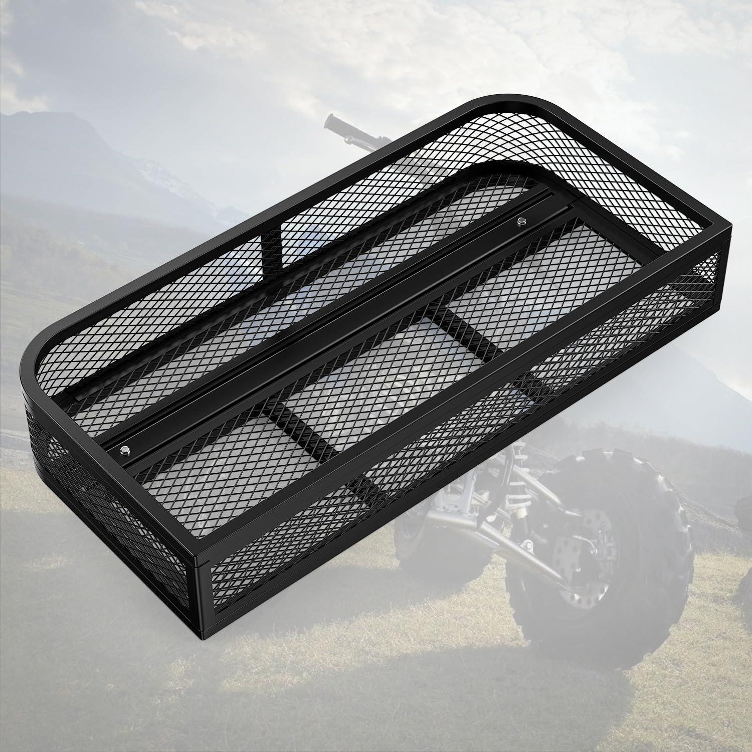 imageNilight ATV Front Cargo Basket 17quot W x 36quot L x 63quot H Racks and Baskets with Steel Mesh Frame Heavy Duty ATV Storage Cargo Box Attachments for Luggage Carrier