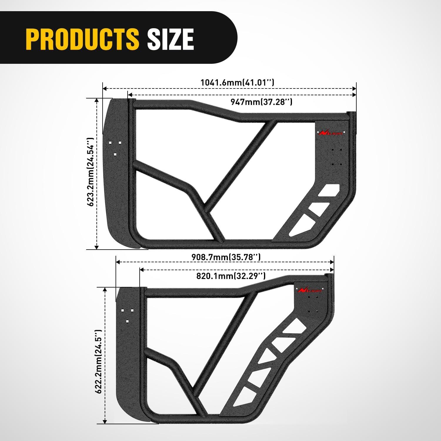 imageNilight Tube Doors Compatible with Ford Bronco 4Door 2021 2022 2023 2024 2025Off Road Front Rear Tubular Doors 4PCS