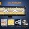 Nilight 20Inch Off-Road LED Light Bar, 420W 3 Lighting Modes (White/Amber/White&Amber) Driving Fog Light Spot Flood Lights with 16AWG Wiring Harness for Truck Car ATV SUV Jeep Boat(Amber White 3 Modes)