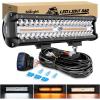 Nilight 12Inch Off-Road LED Light Bar, 300W 3 Lighting Modes (White/Amber/White&Amber) Driving Fog Light Spot Flood Lights with 16AWG Wiring Harness for Truck Car ATV SUV Jeep Boat
