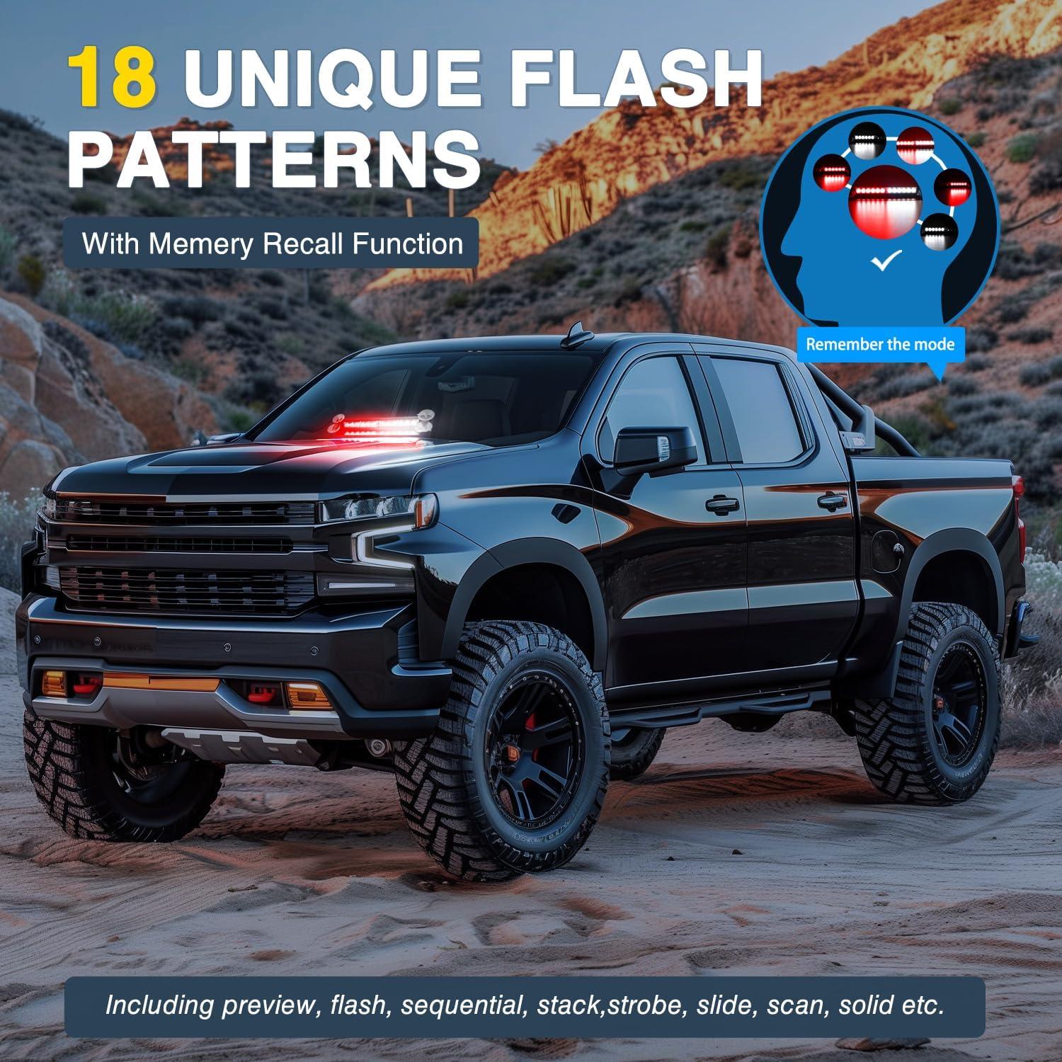 imageNilight 12LED Traffic Advisor Strobe Light Bar Red Blue Emergency Warning Hazard Safety Dash FrontRear Windshield Flashing Lights for Cars Trucks Police Firefighter Plow Construction VehiclesRed White