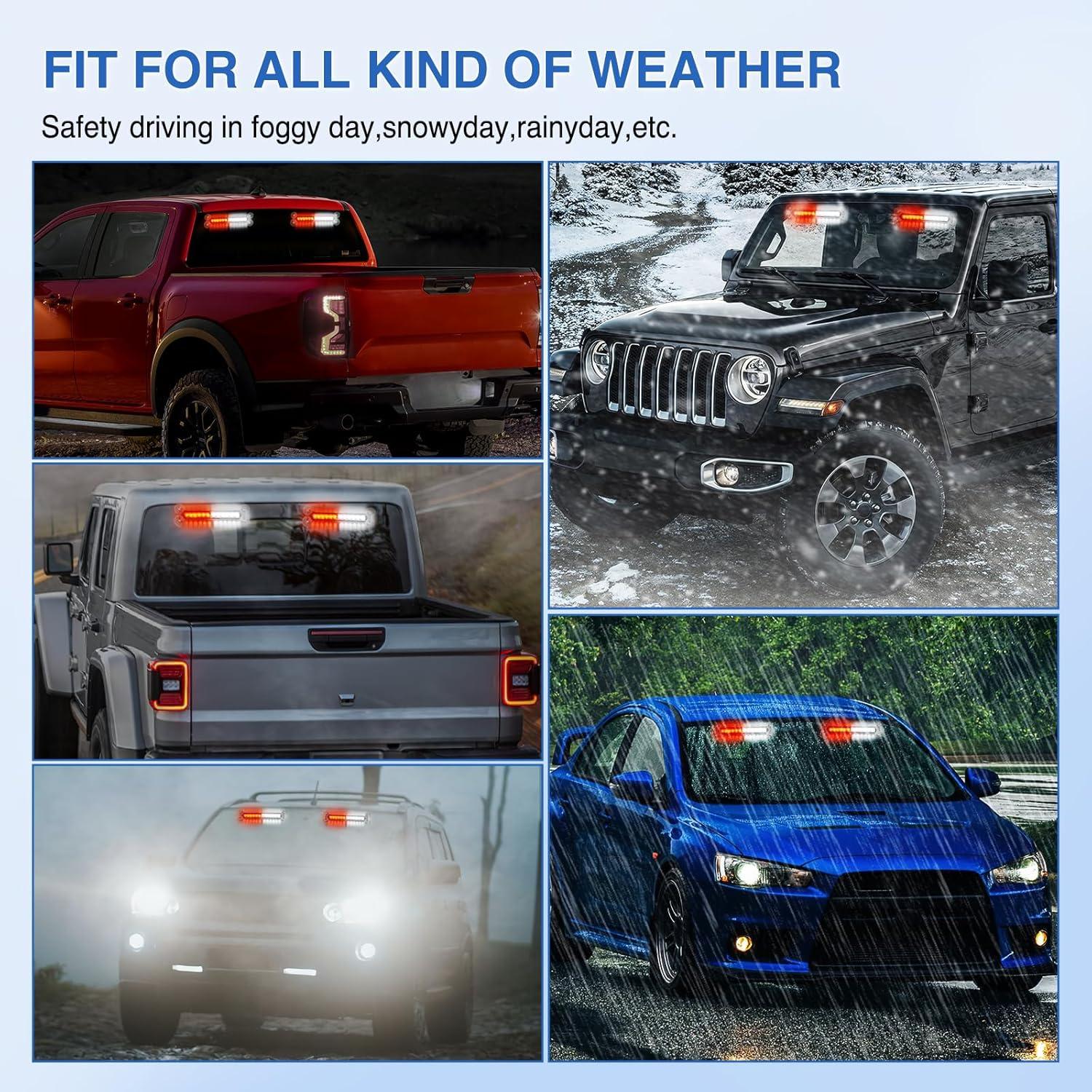 imageNilight 24LED Emergency Strobe Traffic Advisor Light Bar 2 in 1 Amber White Dash Warning Safety Flashing Lights FrontRear Windshield Construction Lights for Trucks Cars Plow Police VehiclesRed White 24LED