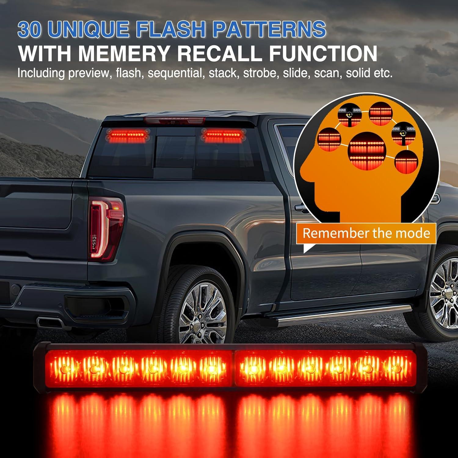 imageNilight 24LED Emergency Strobe Traffic Advisor Light Bar 2 in 1 Amber White Dash Warning Safety Flashing Lights FrontRear Windshield Construction Lights for Trucks Cars Plow Police VehiclesRed 24LED