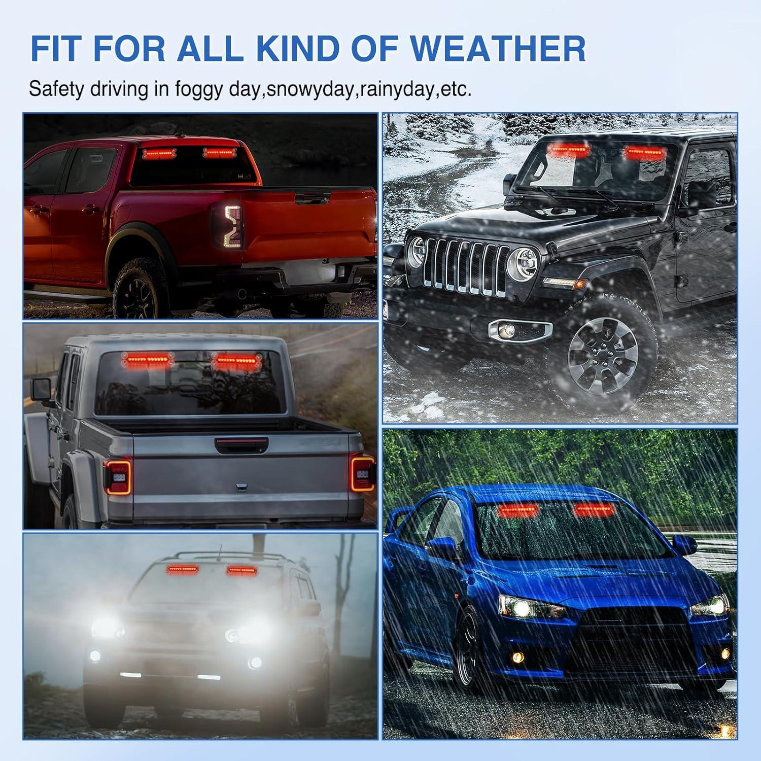 imageNilight 24LED Emergency Strobe Traffic Advisor Light Bar 2 in 1 Amber White Dash Warning Safety Flashing Lights FrontRear Windshield Construction Lights for Trucks Cars Plow Police VehiclesRed 24LED