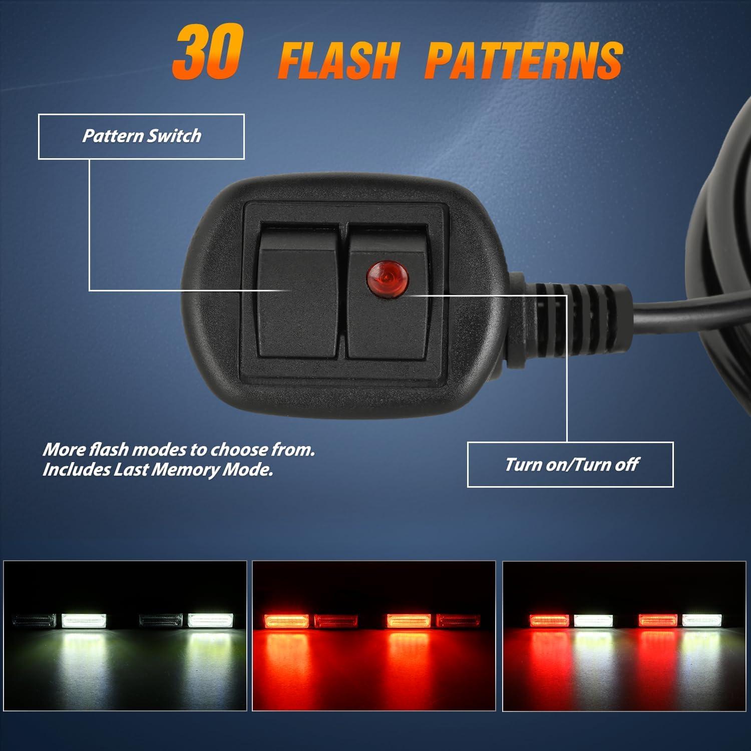 imageNilight 40LED Amber Green Emergency Strobe Traffic Advisor Light Bar with Suction Cups Dash Safety Warning Hazard Flashing Lights Interior FrontRear Windshield for Trucks Construction VehiclesRed White