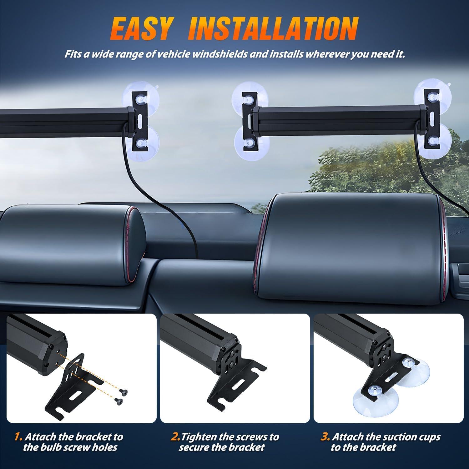 imageNilight 40LED Amber Green Emergency Strobe Traffic Advisor Light Bar with Suction Cups Dash Safety Warning Hazard Flashing Lights Interior FrontRear Windshield for Trucks Construction VehiclesRed