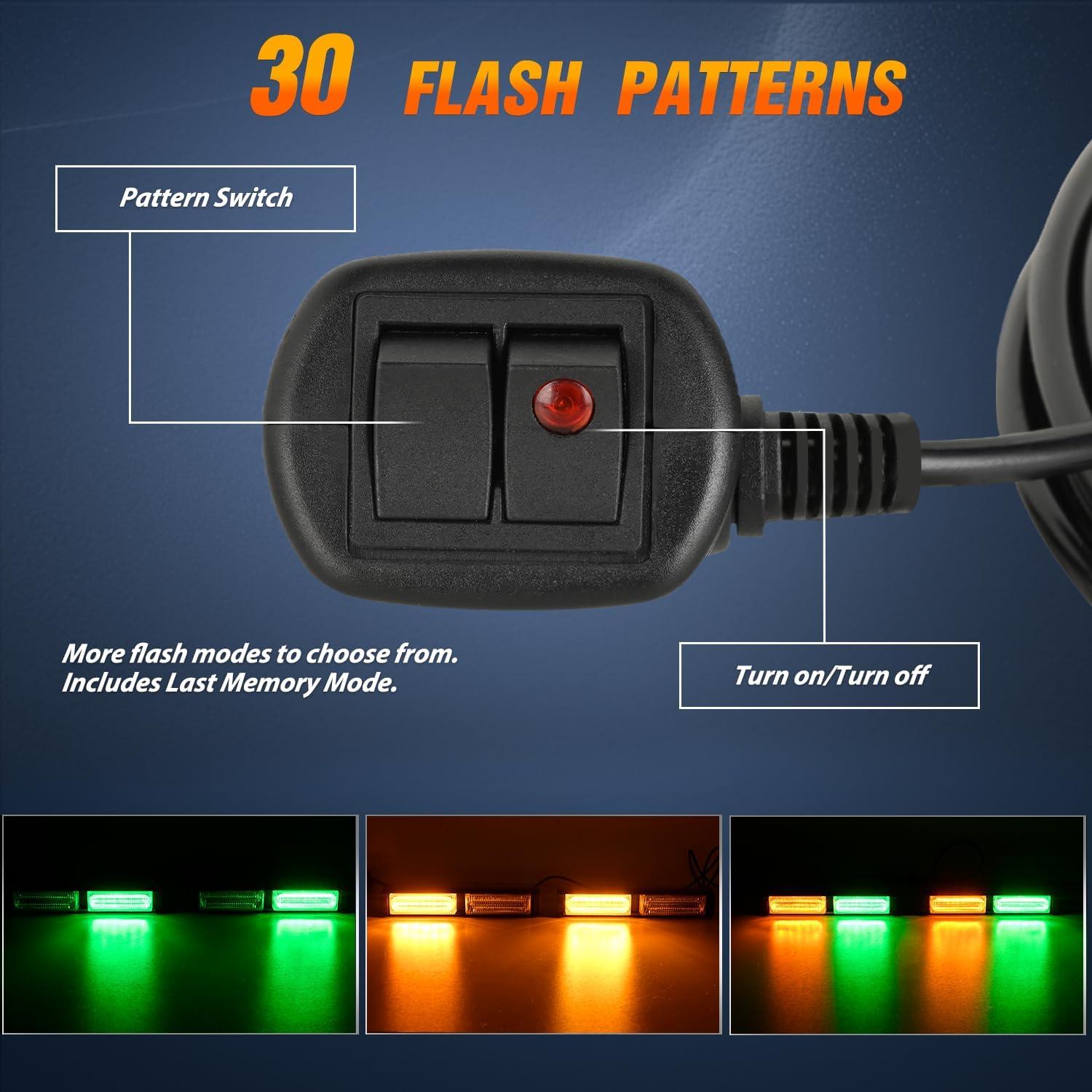 imageNilight 40LED Amber Green Emergency Strobe Traffic Advisor Light Bar with Suction Cups Dash Safety Warning Hazard Flashing Lights Interior FrontRear Windshield for Trucks Construction VehiclesAmber Green