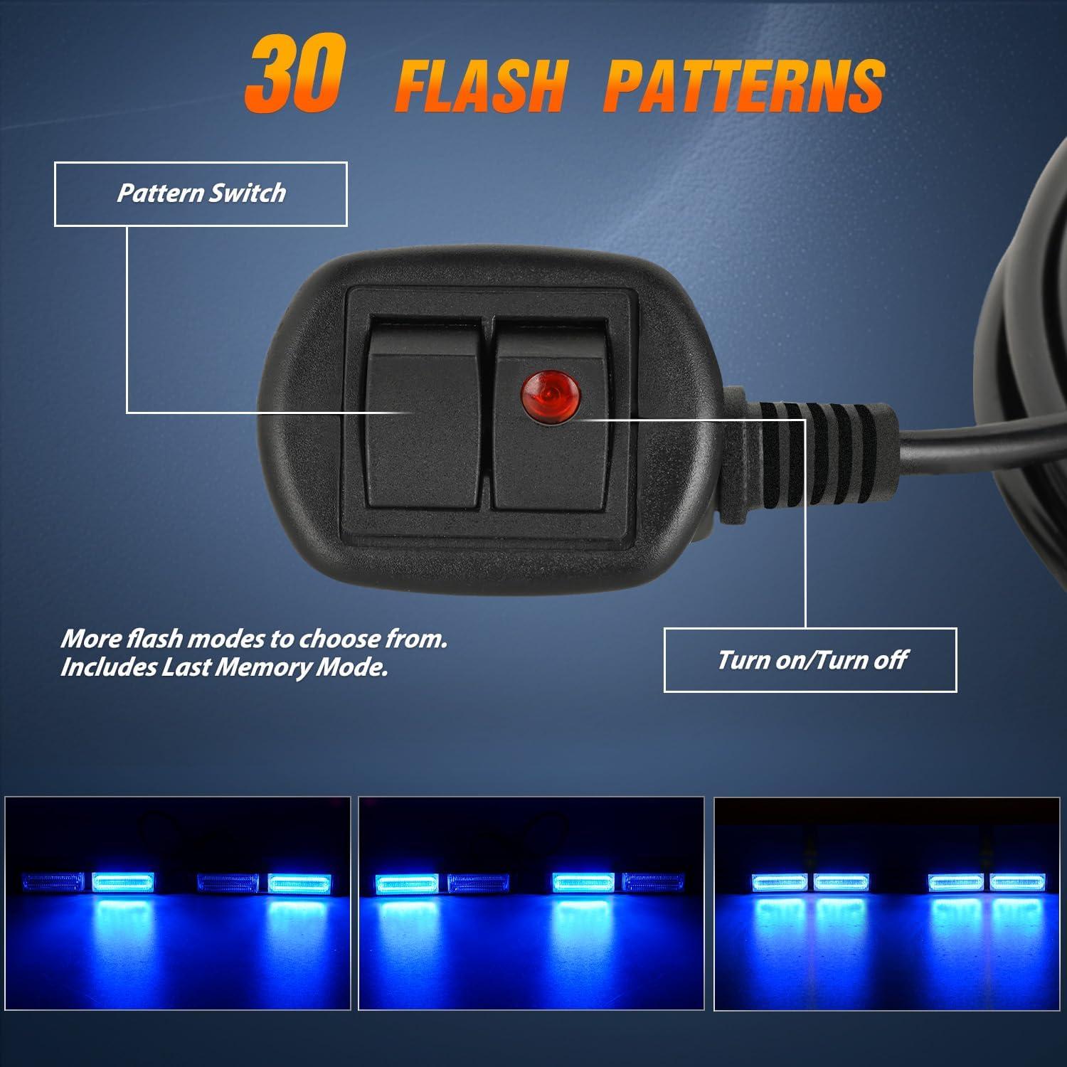 imageNilight 40LED Amber Green Emergency Strobe Traffic Advisor Light Bar with Suction Cups Dash Safety Warning Hazard Flashing Lights Interior FrontRear Windshield for Trucks Construction VehiclesBlue