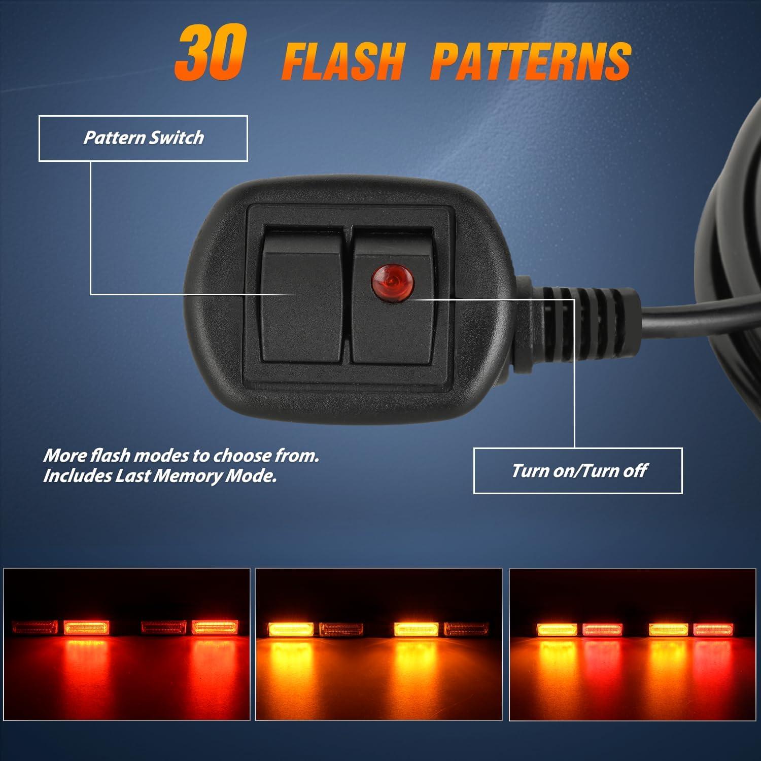 imageNilight 40LED Amber Green Emergency Strobe Traffic Advisor Light Bar with Suction Cups Dash Safety Warning Hazard Flashing Lights Interior FrontRear Windshield for Trucks Construction VehiclesAmber Red