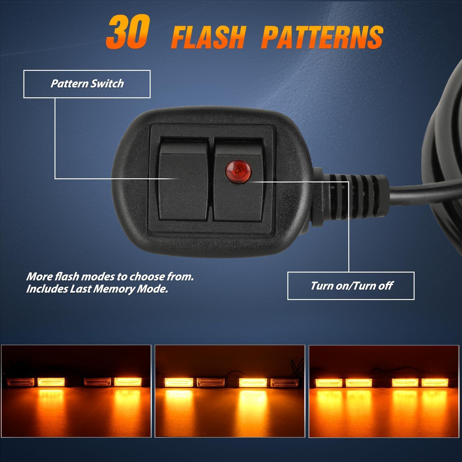 imageNilight 40LED Amber Green Emergency Strobe Traffic Advisor Light Bar with Suction Cups Dash Safety Warning Hazard Flashing Lights Interior FrontRear Windshield for Trucks Construction VehiclesAmber