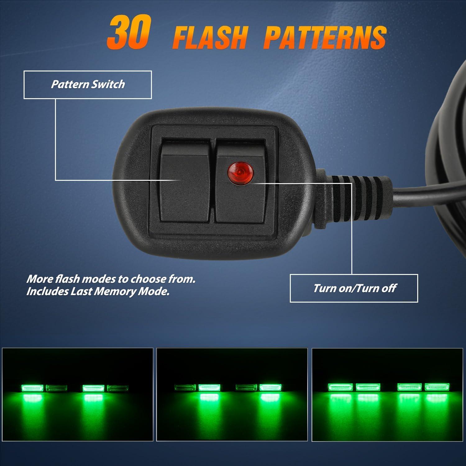 imageNilight 40LED Amber Green Emergency Strobe Traffic Advisor Light Bar with Suction Cups Dash Safety Warning Hazard Flashing Lights Interior FrontRear Windshield for Trucks Construction VehiclesGreen