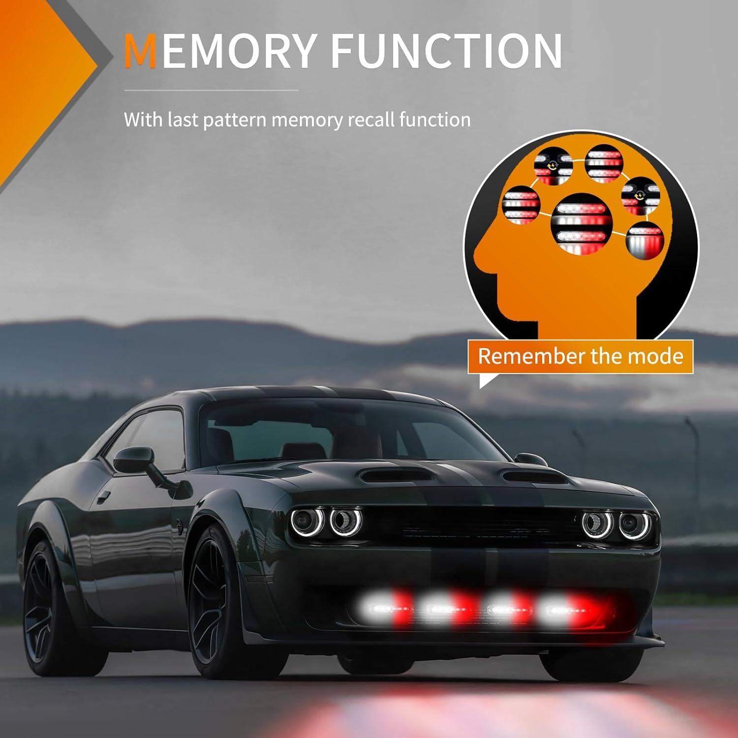 imageNilight 6LED Emergency Strobe Lights 4PCS Ultra slim Surface Mount Hazard Caution Light bar 1224V Sync Feature Warning Flashing kit for Truck Car Vehicle ATV SUV UTV Yellow and BlueRed and White