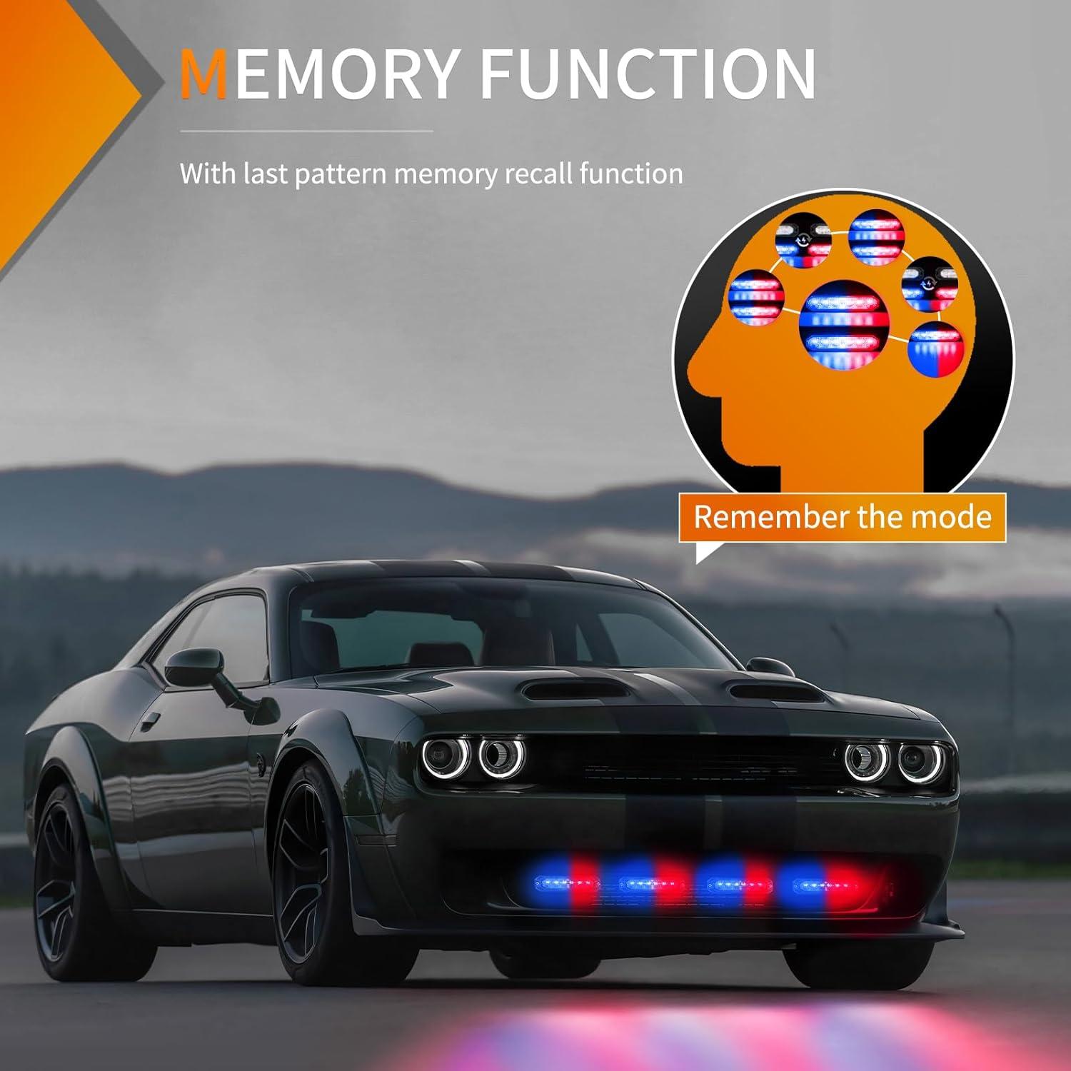 imageNilight 6LED Emergency Strobe Lights 4PCS Ultra slim Surface Mount Hazard Caution Light bar 1224V Sync Feature Warning Flashing kit for Truck Car Vehicle ATV SUV UTV Yellow and BlueRed and Blue