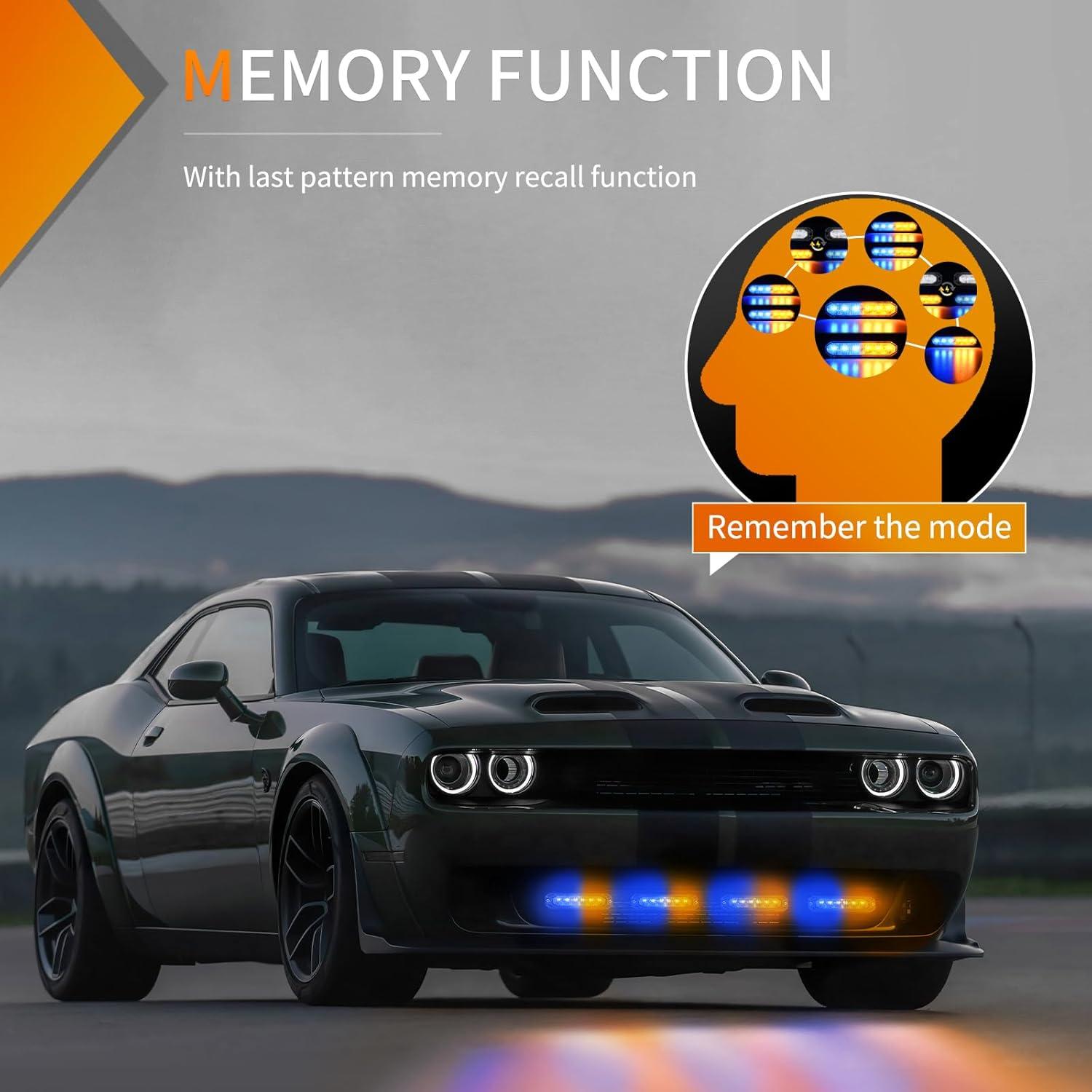 imageNilight 6LED Emergency Strobe Lights 4PCS Ultra slim Surface Mount Hazard Caution Light bar 1224V Sync Feature Warning Flashing kit for Truck Car Vehicle ATV SUV UTV Yellow and BlueYellow and Blue